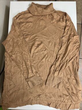 Roaman's Camel Turtleneck Sweater - Light Brown